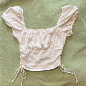 White Puff Sleeve Top